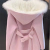White Turn Coat Women's Autumn Winter Belt Woolen Coat Fur Coat Fragrant Wind High end Lightweight Short Fur Neck