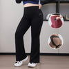 Plus Size Fit Yoga Flared Trousers for Women Semaless Two Sides Pocket Leggings High Waist Push Up Butt Gym Trainning Leggings