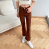 Women Flare Jeans Winter Streetwear Y2K Straight Pants Ankle Length Denim Jeans Girls Party Casual Retro Blue Trousers