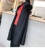 Pleated Singlebreasted Windbreaker Long Spring and Autumn Collar Temperament Coat Seven-point Sleeve Joker Cardigan Woman