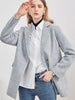 Handmade 90%Wool Women Plaid Blazer Coat Elegant Chic Wool Blend Khaki Blue Winter Coats