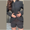 Solid Color Single Breasted Suit Jacket Woman Long Sleeve Waist Cinched Irregular Hem Casual Coats Versatile Women's Jackets