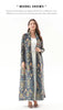 Pleated Turndown Collar Long Sleeve Cardigan Dress Women Spring Abaya Original Designer Vintage Printed Coat