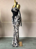 Women Print Patchwork Stacked Ruched Long Sleeve Bodycon Midi Maxi Long Dress Birthday Vacation Sexy Party Dresses