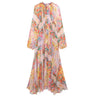 Women's Casual Loose Series Printed Long Sleeve Dress Colorful Abstract Print Chiffon Maxi Dress Long Sleeve Dress Elegant Vmlr