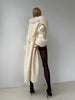 Women's Solid Color Lace Up Fur Collar Woolen Overcoat Bathrobe Style Long Loose Coat Advanced Atmosphere Autumn Winter Overwear