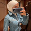 Women's Denim Lace Up Jacket Lapel Neck Waist Cinching Button Front Long Sleeve Coat Spring Femlae Casual Daily Outerwear