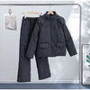 In stock Polka Dot Hooded Puffer Coat Drawstring Hem Zip‑Up Winter Women Warm Pants Set Glam Causal Lady Cotton‑Padded Suit