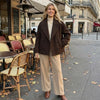 Women Solid Double Breasted Trench Jackets Vintage Lapel Neck Long Sleeves Female Chic Lady Outfits