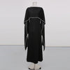 Elegant Long Sleeves Dresses Spring Women Bell Sleeve Long Dress Autumn High Waist Pullover Loose Knee Length Dress