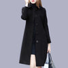 Women Wool Jacket Coat Thick Woolen Overcoat Turn Down Collar Single Breasted Vintage Outerwear Office Lady Autumn Winter