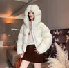 Puffy Cotton Jacket Women Winter Warm Thicken Parka Drawstring Hooded Short Coat Windproof Y2K Streetwear куртка женская