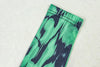Women's Retro Print Turtleneck Long Sleeve Waistband Pleated Big A-Line Long Dress
