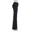 Fdey Stripe Slim Vintage Chic Jeans Zipper Pockets Low Waisted Button 90s Pants Streetwear All-match For Women