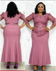 4XL 5XL Plus Size Christmas Dresses Women O Neck 3/4 Sleeve Long Maxi Dress Lace Patchwork Night Party Dress