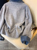 High-Quality Korean Denim Shirt Collar Stitching Fake Two-piece Sweater Women Cardigan Chic Knitted Coat Female Tops