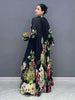 Printed Dress For Women O-neck Draped Lace Up Waist A-line Casual Vestido Robe Female Autumn 5R5279