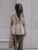 Autumn Winter Women’s Faux Mink Fur Coat Striped Thickened Plush Jacket Loose Fit Outerwear Seller Coat