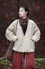 Winter Chinese Style Parkas For Women Bandage Plus Cotton Coats Long Sleeve Loose Pockets Vintage Cotton Parkas