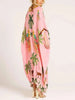 Spring V-neck A-line Dress Animal Pattern Printed Loose Dress Retro Women's Dress