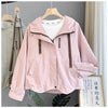 Jacket Women Autumn Korean Long Sleeve Hooded Casual Short Windbreaker Coat Female Outwear Tops Lady