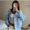 Furry Trim Cropped Denim Jacket Single Breasted Long‑Sleeve Winter Women Warm Outerwear Versatile Lady Casual Jean Coat