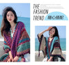 Ethnic Style Cape Oversized Sweater Jacket Women Loose Patchwork Warm Long Scarf Knitted Cardigan Woman