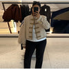 Spring Retro Military Breasted Jacket For Women Elegant Long Sleeve Stand Collar Coats Lady High Street Chic Outerwear