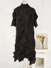 Spring Pleated Dress For Women Loose Fold Turtleneck A-Line Vintage Long Dresses Lady Elegant Clothes Tide 2Aa6000