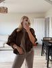 Women Suede Textured Jacket Long Sleeve Lapel Collar Loose Coats Casual Female Outerwear Chic Tops