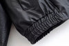 Women Pu Leather Black Coats Stand Collar Long Sleeve Zipper Jacket Woman Vintage High Street Pu Jackets