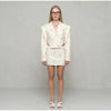Floral Print Blazer Women's Skirt Set Elegant Cropped Jacket Mini Skirt Two Piece Set Spring Business Casual Outfit