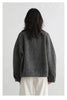Women Short Woolen Coat Stand Up Twill Texture Single Breasted Ladies Jacket Retro Woman Outwear Autumn Winter