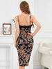 Sexy Vintage Quality Flower Print Gauze Bandage Evening Dress Women Party Bustier Elegant Ladies Vestido Knitted Dresses