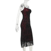 Vintage Elegant Goth Dress Women Sexy Streetwear Fairy Grunge Aesthetic Cross Pattern Spaghetti Strap Party Dress Female
