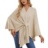 Elegant Shawl Wraps Soft Open Front Poncho Sweater Women Loose V-Neck Cape Casual Solid Color Soft Open Front Poncho Bat Shirt