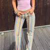 Rainbow Baggy Jeans Pants Women's Straight Jeans Female Striped Low Landing Jeans Chic Denim Trousers Streetwear Pants