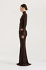 Autumn Long Sleeve Sexy Maxi Dress Women Hollow Out Turtleneck Ruched Bodycon Club Party Long Dresses Female