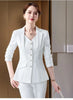 Spring Autumn Women Blazer Jacket And Pant Suit White Red Black Blazer Trousers 2 Piece Set Ladies Office Work Suit