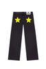 Gothic Womens One Dilemma Jeans Y2K Clothing Sequin Five Pointed Star Rivet Retro Jeans Mid Rise Wide Leg Trousers