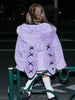 Autumn Oversized Sweet Cute Soft Purple Black Faux Fur Coat Women with Bunny Ears Kawaii Loose Fluffy Jacket Hoodie