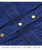 French Heavy-duty shirt collar long-sleeve denim dress for women, spring commute casual elegant waist Vestidos