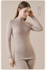 Women's Cashmere Silk Thermal Underwear Thermal Tops Warm Pants Thickened Solid Color Half Turtleneck Long Sleeve Winter Clothes