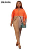 Elegant Women Pleated Patchwork Double Wear Batwing Long Sleeve V-neck Bodycon Midi Maxi Long Dresses Vestidos