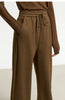 Minimalism Casual Pants for Women Autumn Wide Leg Loose Vertical Elastic Waist Drawstring Sporty Trousers 12343338