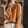 Autumn Winter Stand collar Knitted Cardigan Loose Short Jacket Women's Outerwear Korean version long sleeved Sweater Coat