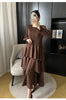 Spring Ruffled Lantern Sleeve Pleated Dress Atmospheric Design Sense Pleated Long Dresses Women's Clothing