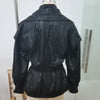 Solid PU Leather Jacket Women Turn-down Collar Zipper Front Puffy Sleeves Stylish Coat Spring Casual Lady Outerwear