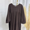 Dubai Corduroy Abaya for Muslim Women Eid Ramadan Modest Dress Loose Large Elegant Gown Islam Clothing Turkey Solid Robe