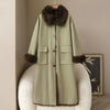 Double-sided Wear Rabbit Fur Coat Women's Winter X-long Parkas Thicken Warm Wool-neck Overcoat Female Streetwear Outerwear